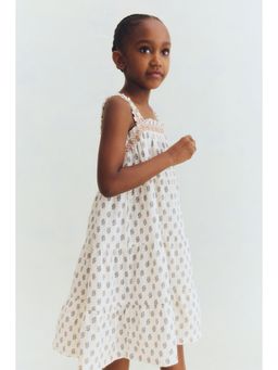 H&M - Girls White Cotton Muslin Strappy Dress