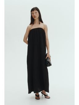 H&M - Women Black Crinkled Bandeau Dress