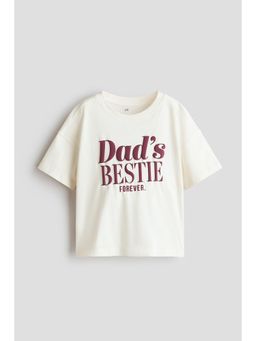H&M - Boys Beige Print-Motif Cotton T-Shirt