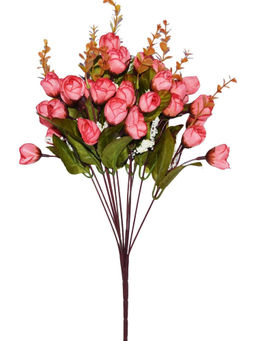 Fourwalls - Artificial Beautiful Decorations Rose Flower Bunch for Home Decor (40 cm Tall, Pink)