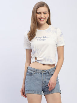 Madame - Tie-Dye White Crop Top