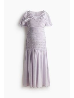 H&M - Women Purple MAMA Smocked-Detail Dress