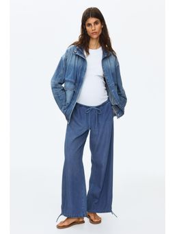 H&M - Women Blue MAMA Balloon-Leg Denim Trousers