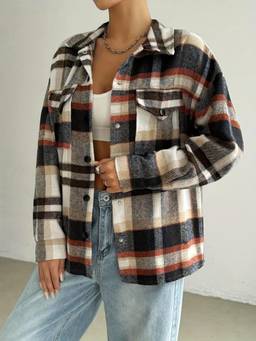 Oh Rare - Multi Color Women Single Breasted Long Sleeved Casual Fashion Shirt