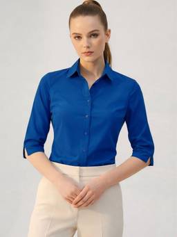 Oh Rare - Blue Women Solid Casual Shirt