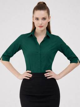Oh Rare - Green Women Solid Casual Shirt