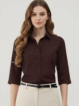 Oh Rare - Brown Women Solid Casual Shirt