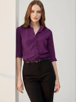 Oh Rare - Purple Women Solid Casual Shirt