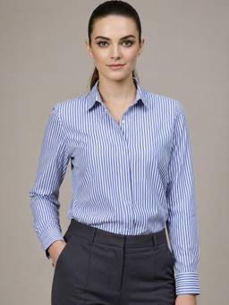 Oh Rare - Blue Casual Stripe Shirt for Women