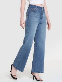 Xpose - Women Blue High Rise Vintage Wide Leg Jeans