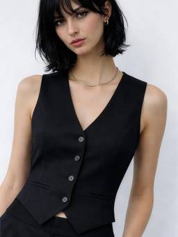 Cove and Lane - Classic Soft suit Waistcoat Black