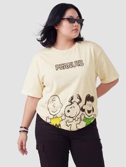 max - Beige Women Snoopy Printed T Shirt