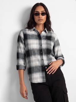 max - Black Women Checked Shirt