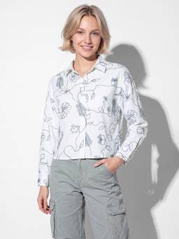 max - Off White Women Embroidered Shirt