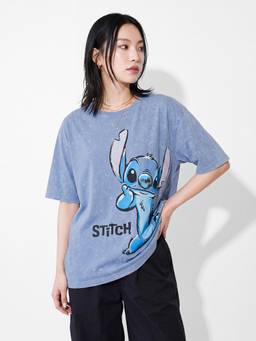 max - Blue Alaya F X Women Stitch Print T Shirt