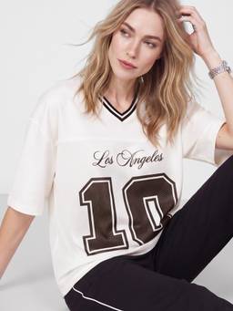 max - White Women Oversized Print T Shirt
