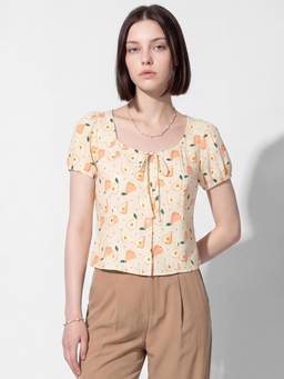 max - Cream Women Printed Top