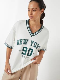 max - White Women Printed Buttersoft Boxy Fit T Shirt