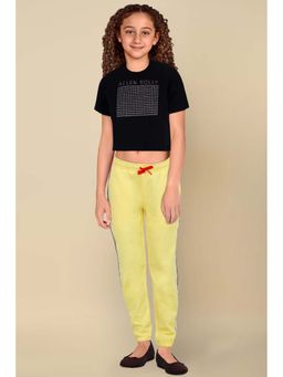 Allen Solly - Girls Yellow Solid Regular Fit Joggers