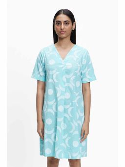 TERRA LUNA - Grace Blue Printed Dress