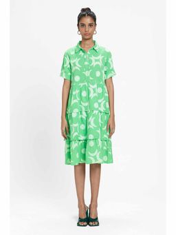 TERRA LUNA - Eden Green Printed Dress