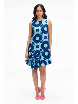 TERRA LUNA - Liv Blue Printed Dress