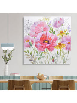 HomeTown - Ilona Poppy Canvas Hand Painted Painting, Pink 80X80Cm