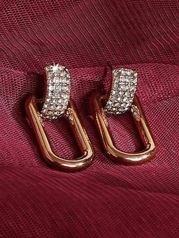 Lilly & Sparkle - Gold-Plated White Circular Drop Earrings