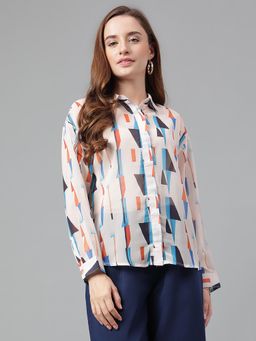 Latin Quarters - Multi Color Full Sleeves Collar Neck Casual Printed Shirt