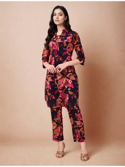 Gahan - Cotton Abstract Printed Navy Blue Kurta & Pant Co-Ord (Set of 2)