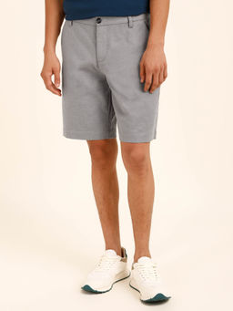 Andamen - Grey Brushed Cotton Lycra Short-Regular Fit