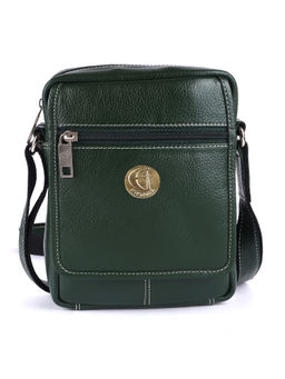HiLEDER - Pure Genuine Leather 6 Inches Sling Travel Office Tab Bag, Green