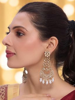 OOMPH - Champagne Color Mendi Gold Plated Jhumka Earring For Women And Girls