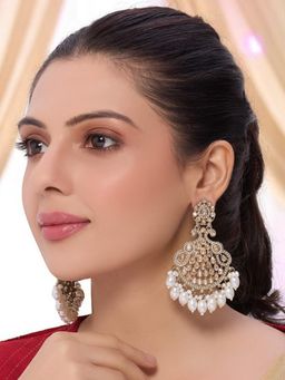 OOMPH - Champagne Color Mendi Gold Plated Drops Earring For Women And Girls