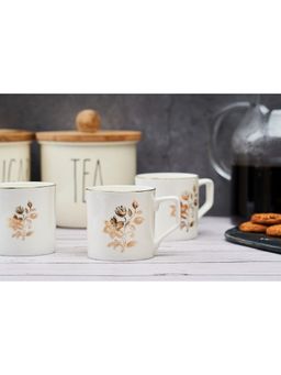 Golden Queens - Golden Bush Tea Cups Handcrafted In India, Gold Detailing (Pack of 6)