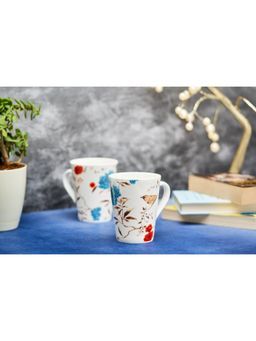 Golden Queens - Summer Birdsong Mugs Handcrafted In India, Microwave Safe (Pack of 2)