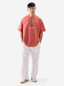 The Souled Store - Official Tss Originals Slow Down Oversized Orange T-Shirt