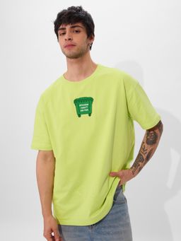 The Souled Store - Tss Originals Trash Opinion Oversized Green T-Shirt