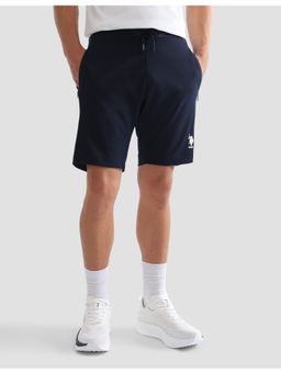 U.S. POLO ASSN. - Active Sports Men Solid Blue Slim Fit Mid Rise Active Shorts