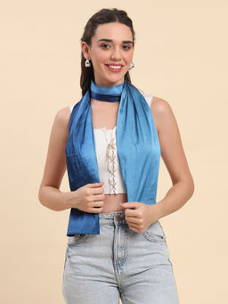 La Vastraa - Satin Ombre Dyed Scarf Blue