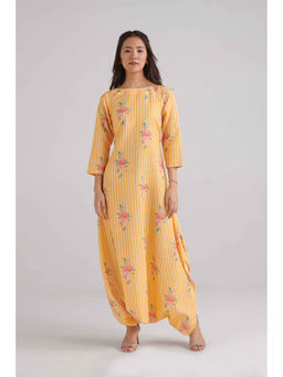 Pasha India - Amber Yellow Striped Dhoti Jumpsuit