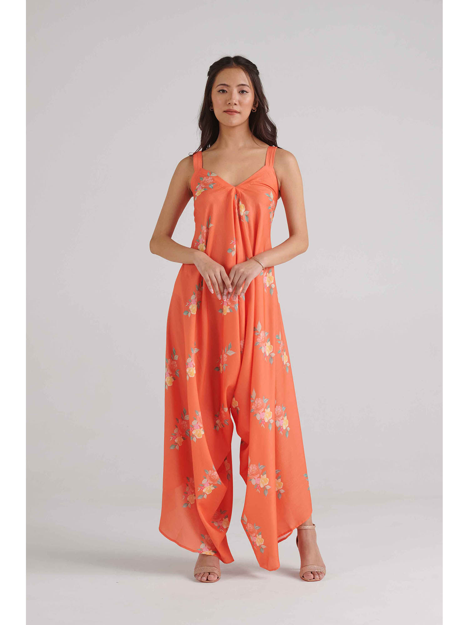 pasha india Bright Orange Palazzo Jumpsuit-picture-24