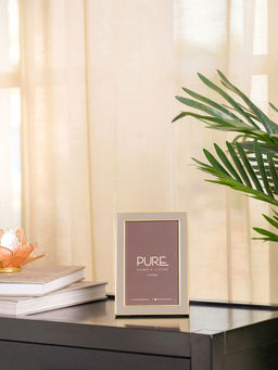 Pure Home + Living - Small Gold Plated Beige Photo Frame