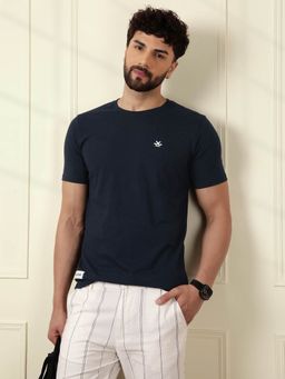 WROGN - Classic Black Crew Neck Navy Blue T-Shirt