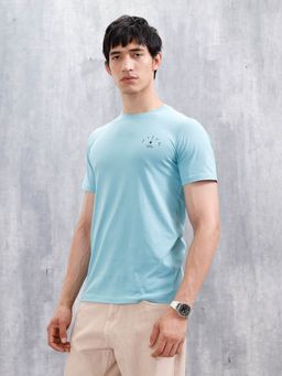 WROGN - Men's Casual Solid Teal T-Shirt