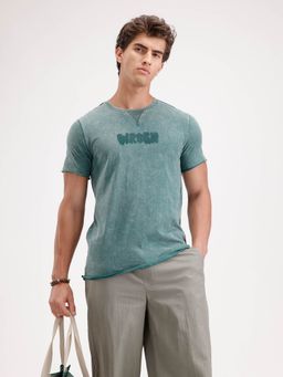 WROGN - Slim Fit Washed Green T-Shirt
