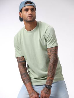 WROGN - Popcorn Texture Solid Pink T-Shirt