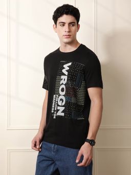 WROGN - Follow The Madness Printed Black T-Shirt
