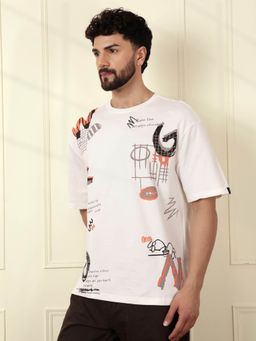 WROGN - Heavy Gsm Placement Print Off White T-Shirt