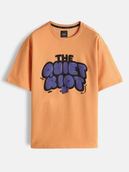 WROGN - Puff Print Oversized Fit Orange T-Shirt